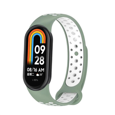 Ремешок BeCover Vents Style для Xiaomi Mi Smart Band 8 Pine Green-White (709420)