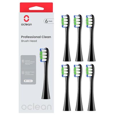 Насадка для зубной электрощетки Oclean P1C5 B06 Professional Clean Brush Head Black (6 шт) (6970810553864)