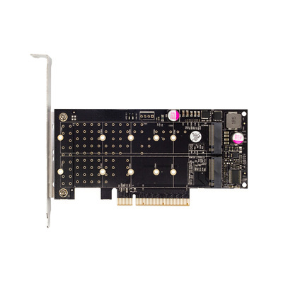 Плата расширения Frime PCI-E x8 to 2 x M.2 (M Key NVMe), PI6C20400BLE (ECF-PCIEtoSSD018.LP)