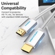 Кабель HDMI M - M, 3.0 м, V2.0, 4K 60Гц, обплетення, Silver Metal Type Vention