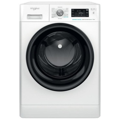 Пральна машина Whirlpool фронтальна, 10кг, 1400, A+++, 60см, дисплей, пара, інвертор, люк чорний, білий