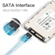 Кабель SATA 3.0 7pin, F/F, 0.5 м, L-конектор, Blue Vention