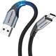 Кабель USB2.0 AM-Micro BM, 0.25 м, 3.0A, (18W) PVC Gray Aluminum  Alloy Vention