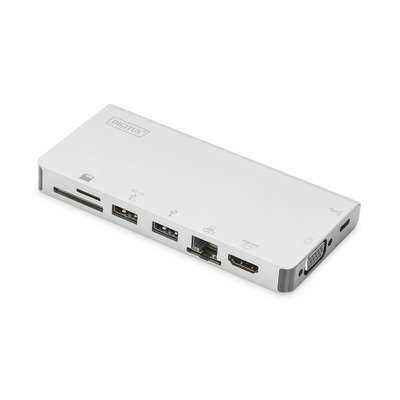 Хаб DIGITUS USB-C > HDMI/VGA/2xUSB-A/USB-C/SD/MicroSD/RJ54