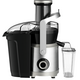 Соковитискач Tefal Nutri XXL відцентрований 1000Вт, чаша-0.8л, жмих-2.2л, жолоб на ціле яблуко, пластик/метал, чорний-нержавіюча сталь