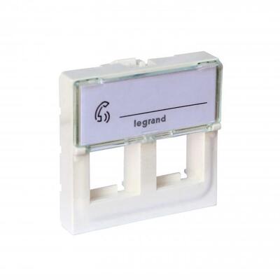 Лицьова панель Legrand Mosaic для коннектора 2хRJ45 Keystone, white