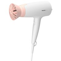 Фен Philips 3000 Series, 1600Вт, 3 режима, насадка ThermoProtect, бело-розовый