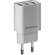 Зарядний пристрій 3xUSB 37W 3.1A білий UPA-31 Defender