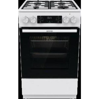 Плита Gorenje комбінована, 62л, 50x60см, дисплей, IconLed, емальовані, білий