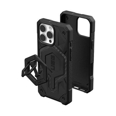 Чохол+магнітне кільце-тримач UAG для iPhone 16 Pro Max, Monarch Pro Magsafe, Carbon Fiber/Black Stand