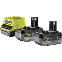 Набір акумуляторів + зарядний пристрій RYOBI ONE+ RC18120-240X, 18В, 2х4Ач (5133005092)