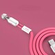 Кабель Remax RC-025t Gemini USB - Lightning + micro USB (M/M), 1 м, Pink (6954851251286)