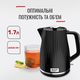 Електрочайник Tefal Loft 1.7л, Strix, пластик, чорний