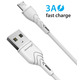 Кабель Grand-X USB - micro USB (M/M), Fast Сharge, 3 A, 1 м, White(PM-03W)