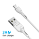 Кабель Grand-X USB - micro USB (M/M), Fast Сharge, 3 A, 1 м, White(PM-03W)