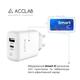 Зарядное устройство AccLab AL-TC220 (1xUSB, 1xType-C) White (1283126556494)