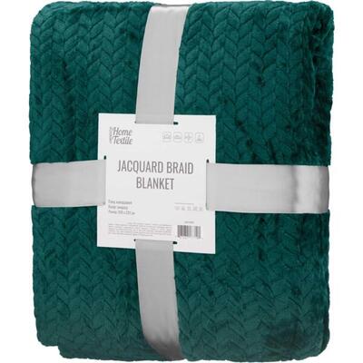 Плед Ardesto Jacquard Braid 200х220см, 100% поліестер, смарагдовий