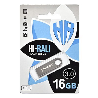 Флеш-накопитель USB3.0 16GB Hi-Rali Shuttle Series Silver (HI-16GB3SHSL)