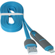 Кабель DEFENDER USB10-03BP USB(AM)-MicroUSB+Lightning синій 1м