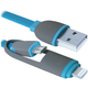 Кабель DEFENDER USB10-03BP USB(AM)-MicroUSB+Lightning синій 1м