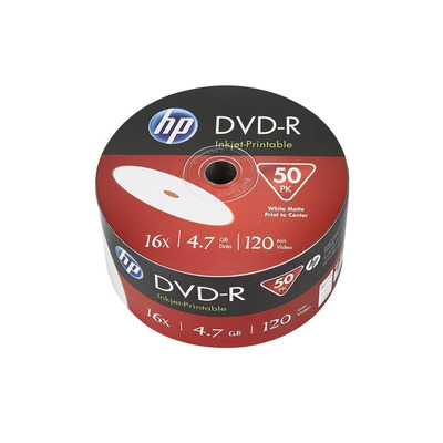 Диски DVD-R HP (69302 /DME00070WIP-3) 4.7GB 16x IJ Print, без шпинделя, 50 шт