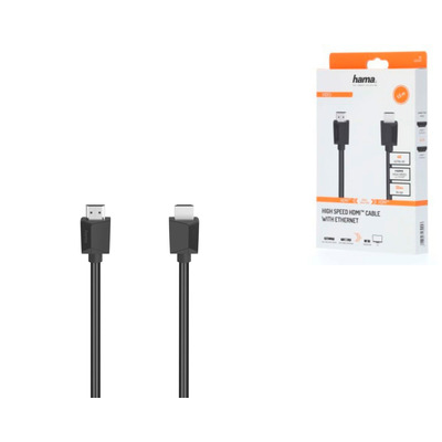 Кабель Hama HDMI (AM/AM), 3м, 4K, чорний