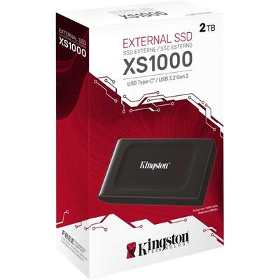 Накопичувач зовнішній SSD Portable USB 2.0ТB Kingston SXS1000 Black (SXS1000/2000G)