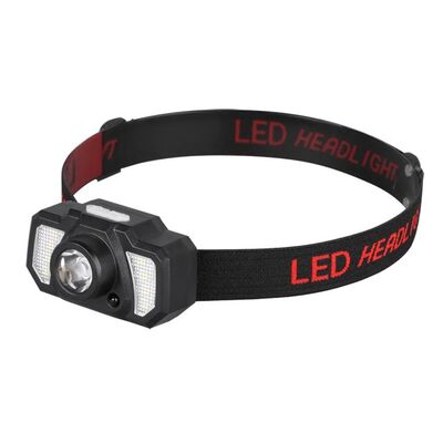 Ліхтар налобний акумуляторний XPE+6SMD+2RED LED, 7 режимів роботи, сенсор, STORM INTERTOOL LB-0311