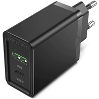 Сетевое зарядное устройство Vention USB Type C + QC4.0 (18-20W) Black (FBBB0-EU)