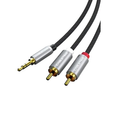 Кабель Cabletime 3.5 мм - 2xRCA (M/M), 1 м, Black (CF13H)