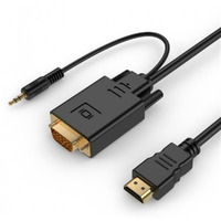 Кабель Cablexpert HDMI - VGA+3.5 мм V 1.4 (M/M), 1.8 м, черный (A-HDMI-VGA-03-6) пакет