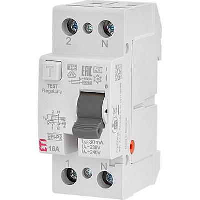 Реле дифференциальное ETI (УЗО) 2р EFI6-P2 25/0,03 тип AC (6kA)