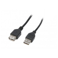 Кабель Maxxter USB - USB V 2.0 (M/F), 1.8 м, черный (U-AMAF-6) 