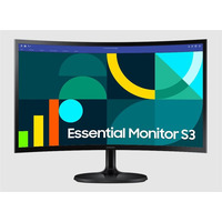 Монiтор Samsung 24" Essential S3 LS24D360 (LS24D360GAIXCI) VA Black Curved 100Hz