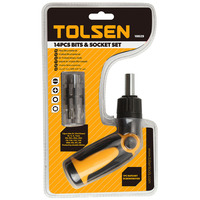 Біти Tolsen, набір 4шт, 1/4", бітотримач, SL,PH,TX,HX, CrV