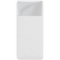 УМБ Baseus Bipow 20000mAh 15W 3A, MicroUSB, 2xUSB,1xType-C In/Out White