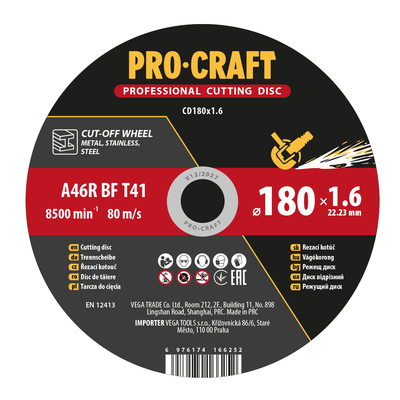 Диск відрізний Procraft CD180x1.6 180 мм 1,6 мм 22,2 мм