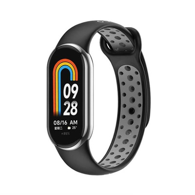 Ремешок BeCover Vents Style для Xiaomi Mi Smart Band 8 Black-Gray (709415)