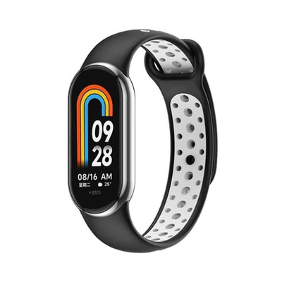 Ремешок BeCover Vents Style для Xiaomi Mi Smart Band 8 Black-White (709417)