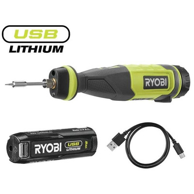 Паяльник акумуляторний Ryobi USB Lithium RSI4-120G 4В 2А·год 460°С світлодіодне підсвічування 0.1кг