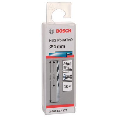 Свердло по металу Bosch HSS-PointTeQ, 1х12х34мм, 10шт