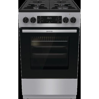 Плита Gorenje комбінована, 70л, 50x60см, дисплей, чавун, нерж