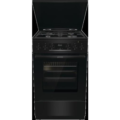 Плита Gorenje комби, 70л, 50x60см, дисплей,  чугун, черный