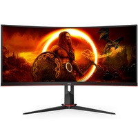 Монітор TFT 34" AOC CU34G2XP, WQHD, VA, 180Гц, 1мс, вигнутий, HDMIx2, DPx2, USB, колонки, чорний