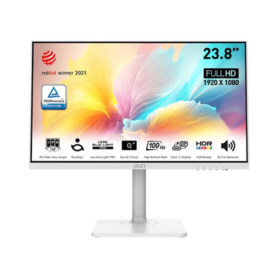 Монітор MSI 23.8" Modern MD2412PW HDMI, USB-C, MM, IPS, 100Hz, 4ms, sRGB 114%, Pivot, білий