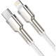 Кабель Baseus Cafule Metal USB-C-Lightning, 1м White (6953156202078)