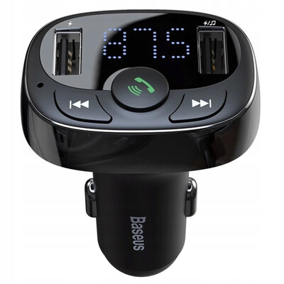 FM-модулятор Baseus T typed Bluetooth MP3 charger with car holder（Standard edition）Black