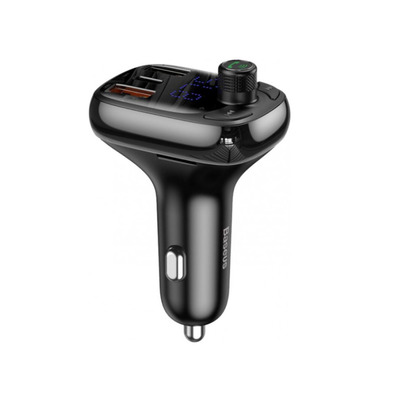 АЗП з FM-модулятором Baseus T typed S-13 Bluetooth MP3 car charger Black