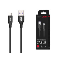 Кабель 2E USB-A - microUSB Glow 1m Black (2E-CCAM-BL)