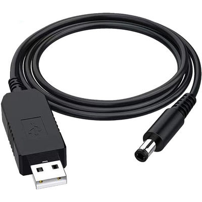 Кабель живлення 2Е USB-A – DC 5,5х2,5 мм 12V/1A (2E-CCAD12-BK)